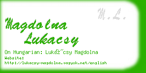 magdolna lukacsy business card